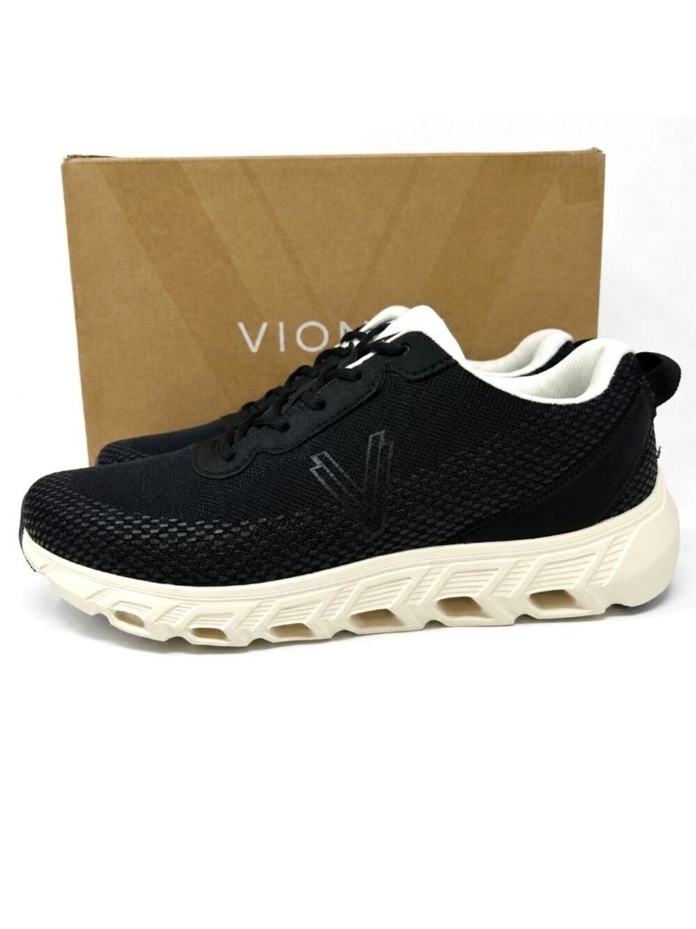 Vionic Priscilla Supportive Women's Walking Shoes Black Mesh Sneakers Size 8.5